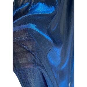 betsy and adam by jaslene black and blue SHIFT dress Vintage 90s Shimmer overlay